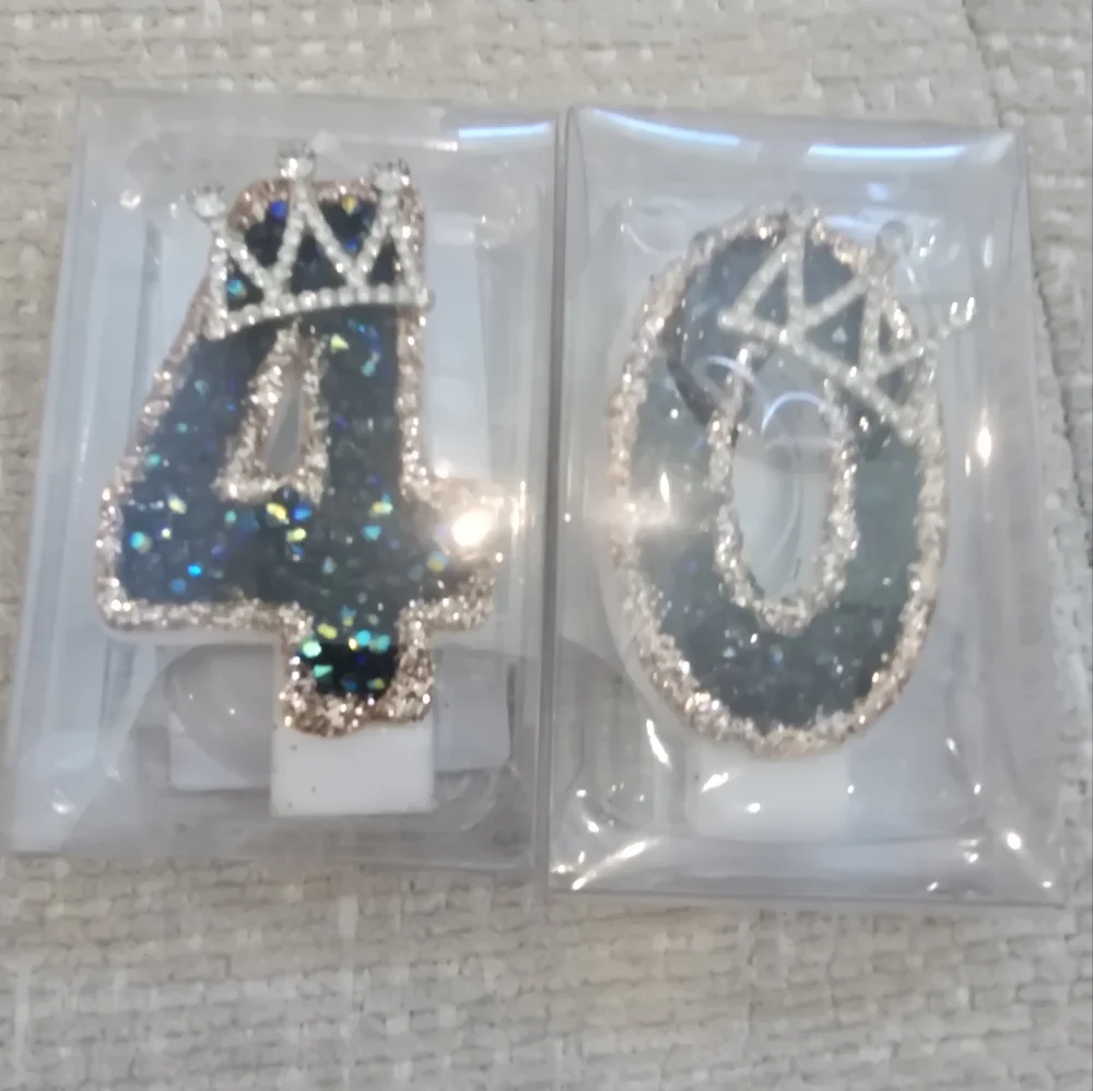 Glittery 40th Birthday Cake Toppers